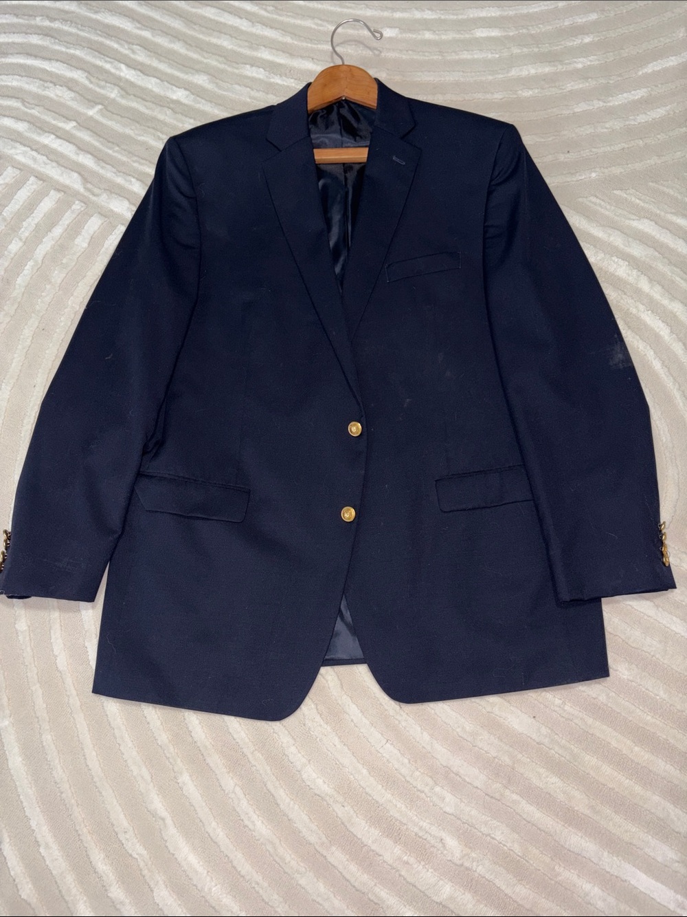 Ralph Lauren Navy Blazer with Gold Buttons - Size 46L - Picture 1 of 9